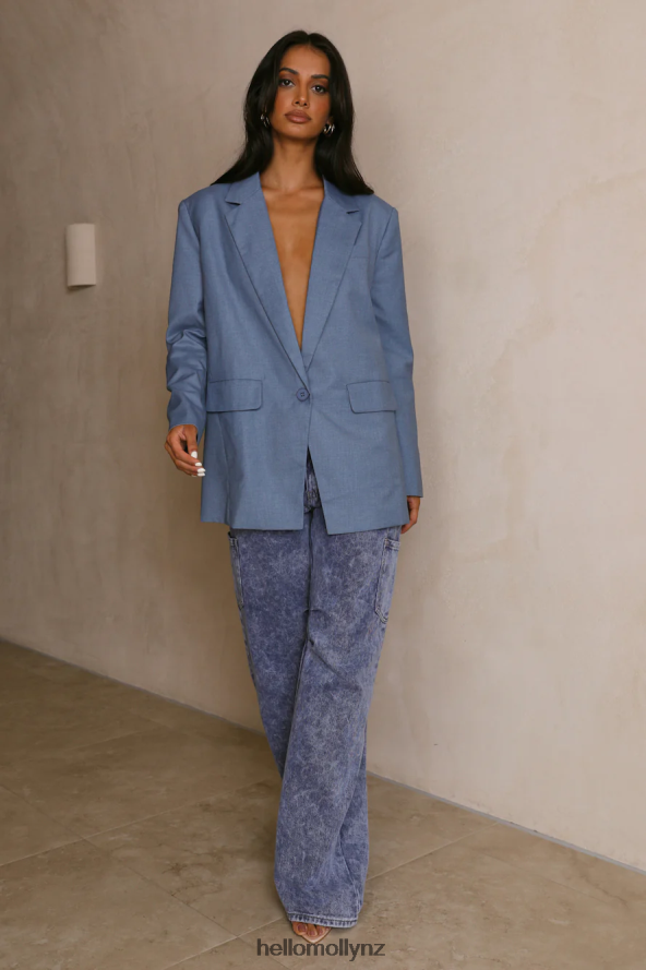 Hello Molly LIONESS Welcome To The Jungle Blazer Blue PBN8869021 Clothing