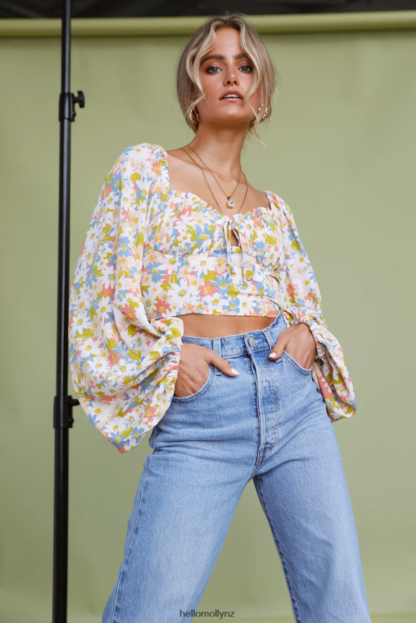 Hello Molly After School Crop Top Green PBN8868487 Clothing