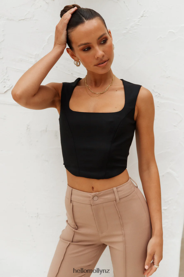 Hello Molly Big Leagues Crop Black PBN8868065 Clothing