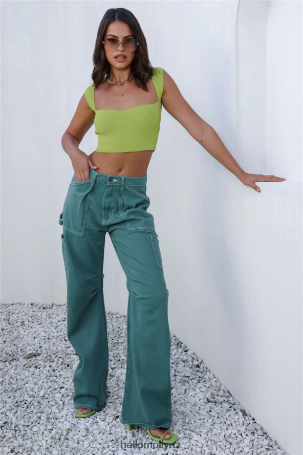 Hello Molly Destined Times Crop Green PBN8868201 Clothing