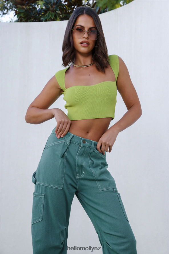 Hello Molly Destined Times Crop Green PBN8868201 Clothing