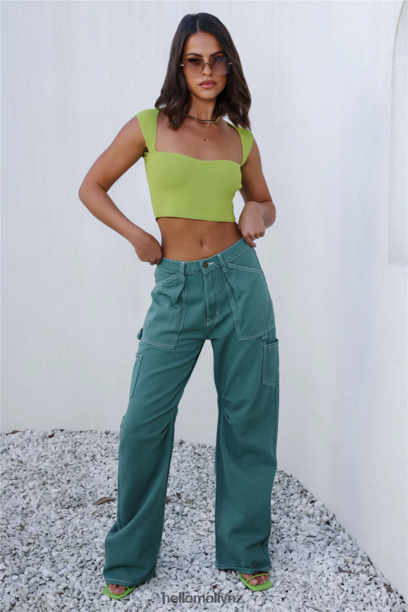 Hello Molly Destined Times Crop Green PBN8868201 Clothing