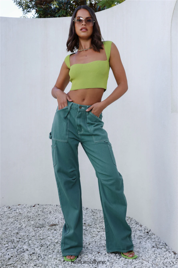 Hello Molly Destined Times Crop Green PBN8868201 Clothing