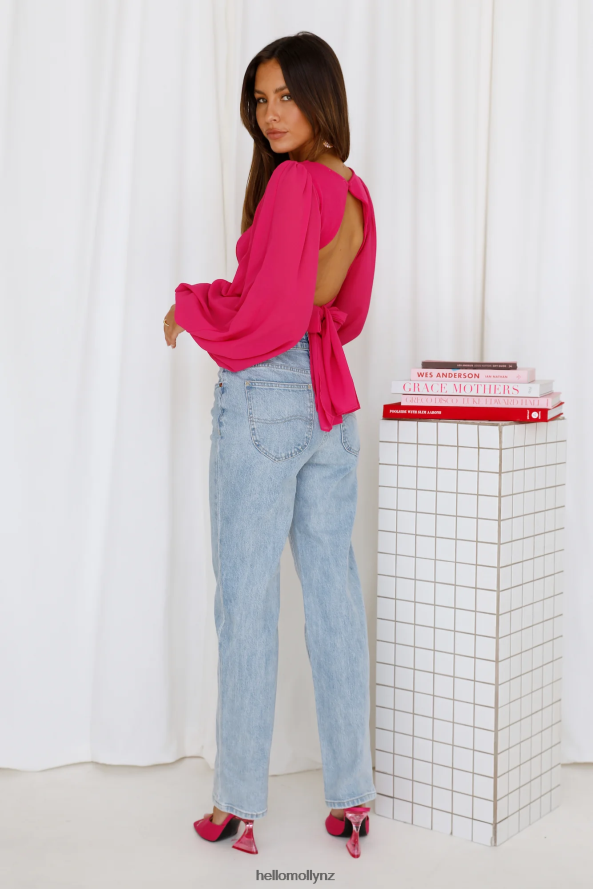 Hello Molly Night Train Crop Top Fuchsia PBN8868355 Clothing