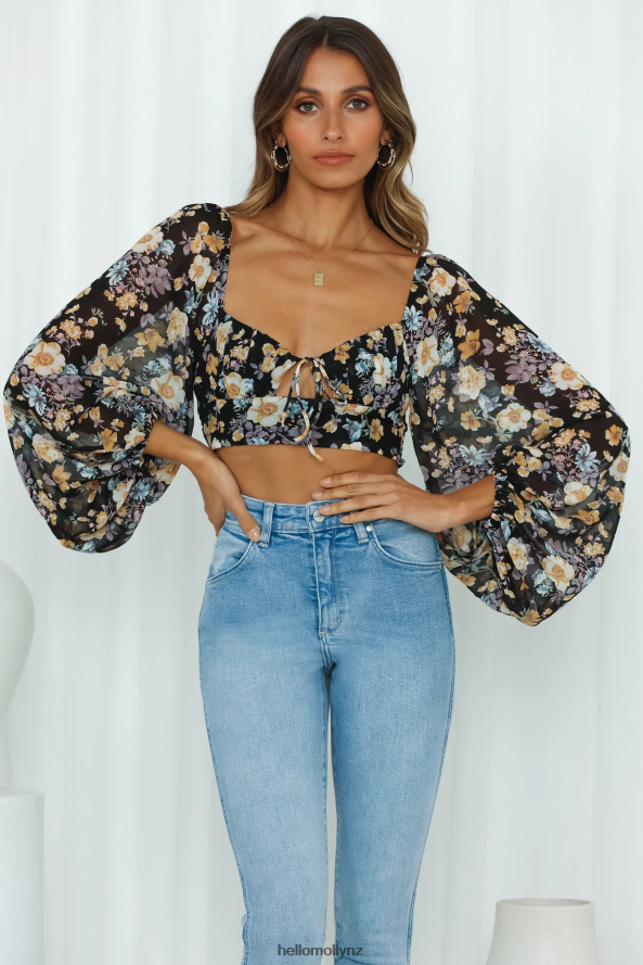 Hello Molly No Thorns Crop Top Black PBN8868337 Clothing