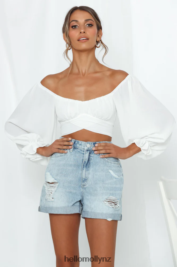 Hello Molly Perfect Cabrioles Crop Top White PBN8867948 Clothing