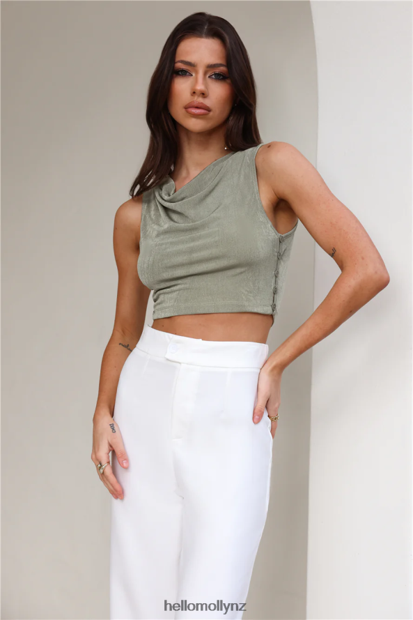 Hello Molly Slinky Feel Crop Top Green PBN8867960 Clothing