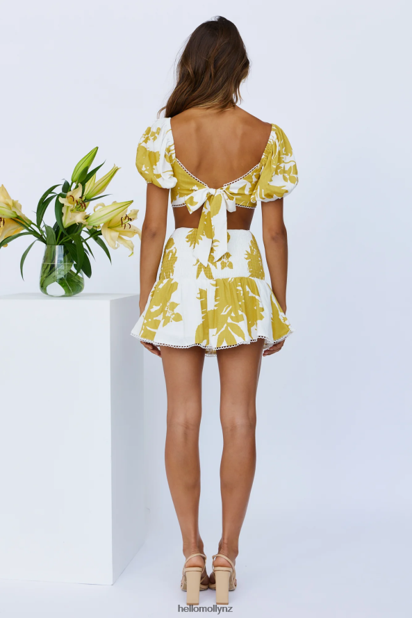 Hello Molly Sunkissed Smiles Crop Mustard PBN8868463 Clothing