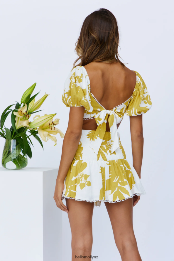 Hello Molly Sunkissed Smiles Crop Mustard PBN8868463 Clothing