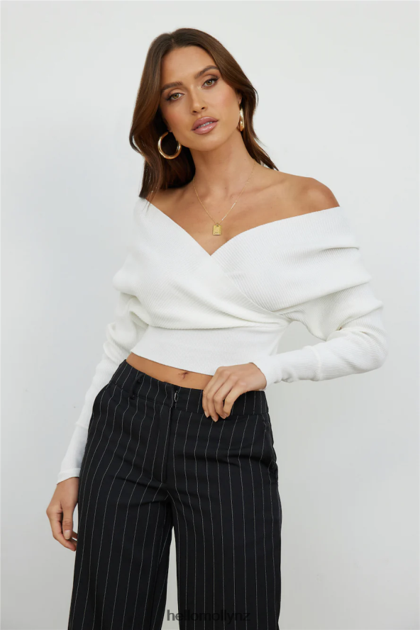 Hello Molly Think Twice Knit Top White PBN8868050 Clothing