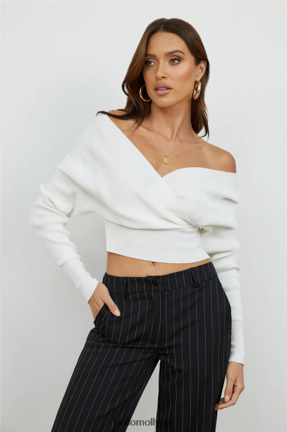 Hello Molly Think Twice Knit Top White PBN8868050 Clothing