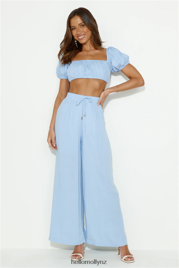 Hello Molly Totally Chill Crop Top Blue PBN8867945 Clothing