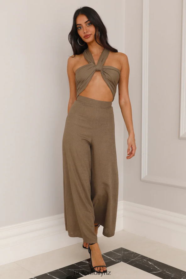 Hello Molly Wrapped In Love Crop Top Khaki PBN8867999 Clothing