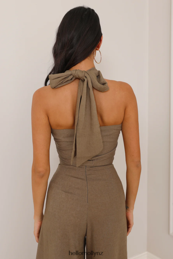 Hello Molly Wrapped In Love Crop Top Khaki PBN8867999 Clothing