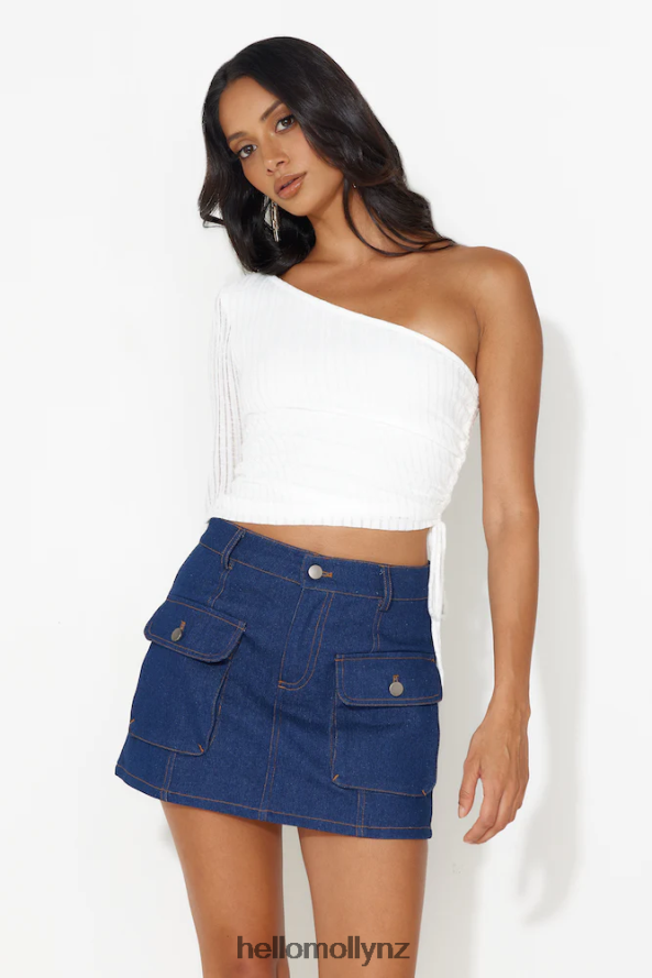 Hello Molly Brunch Groove One Shoulder Top White PBN8869068 Clothing