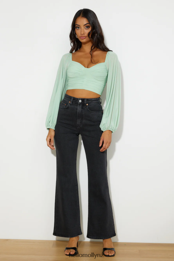 Hello Molly Enchanting Hymns Crop Light Green PBN8868941 Clothing