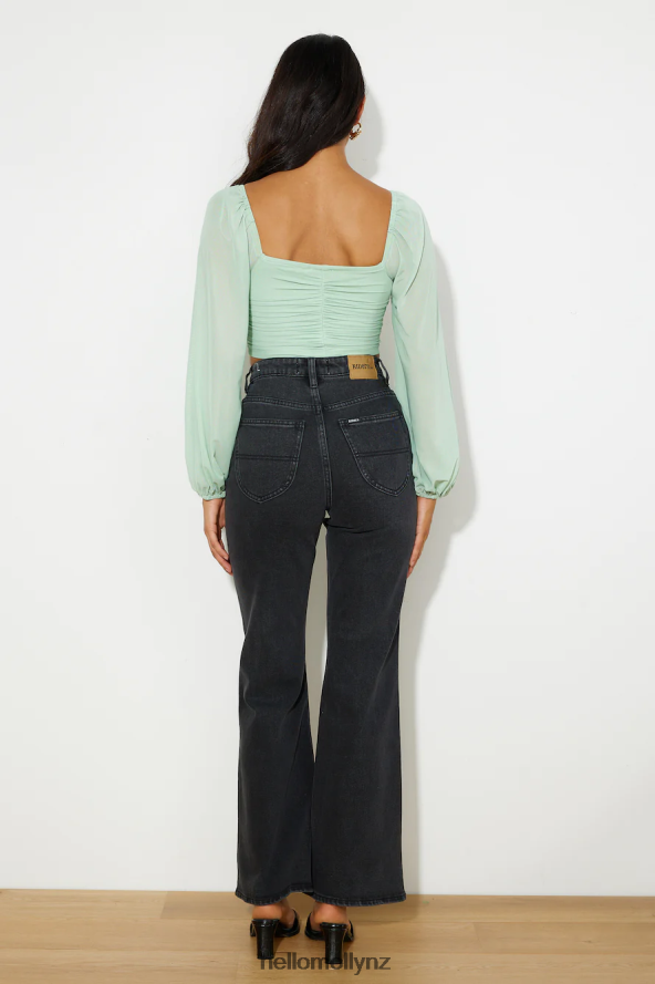 Hello Molly Enchanting Hymns Crop Light Green PBN8868941 Clothing