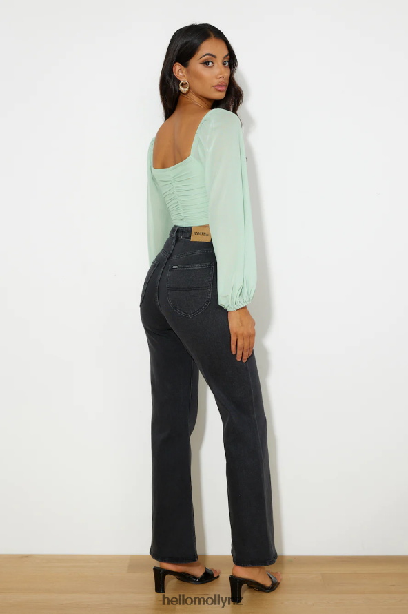 Hello Molly Enchanting Hymns Crop Light Green PBN8868941 Clothing