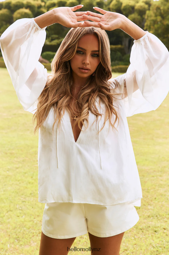 Hello Molly Je Vous Aime Blouse White PBN8869018 Clothing