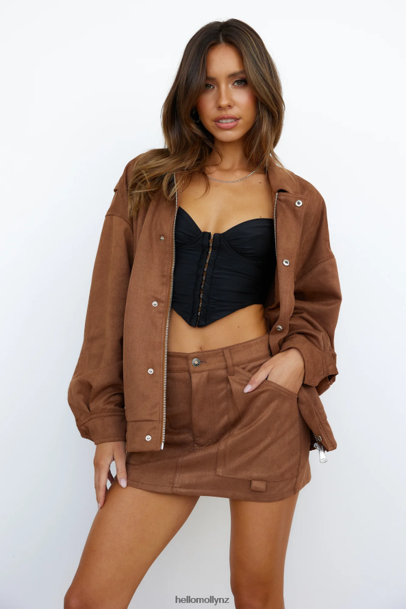 Hello Molly LIONESS Kenny Bomber Jacket Sepia Brown PBN8868937 Clothing