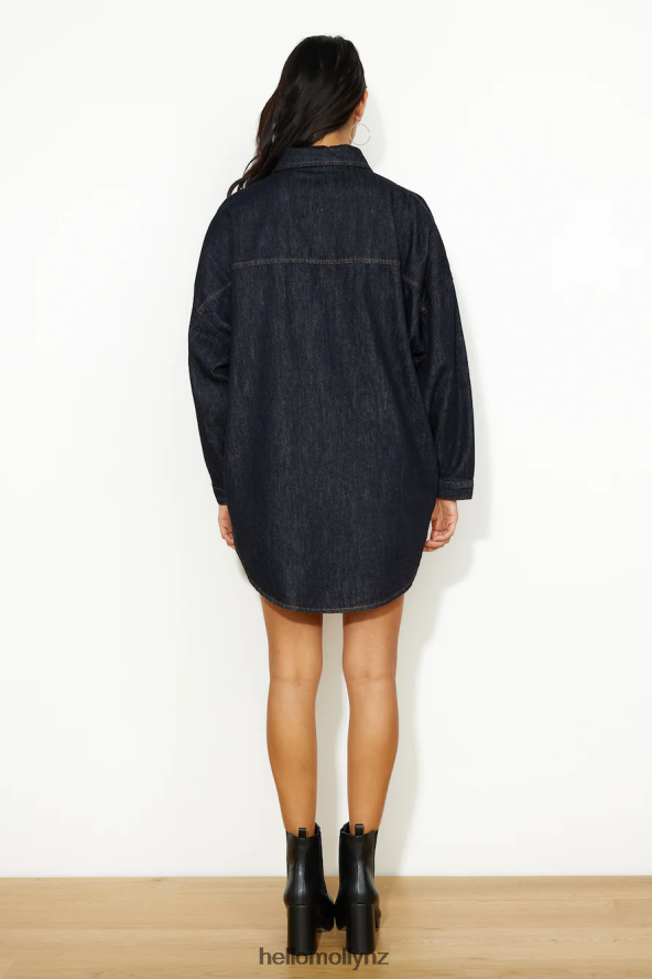 Hello Molly LIONESS NYC Boyfriend Shirt Dark Denim PBN8869093 Clothing