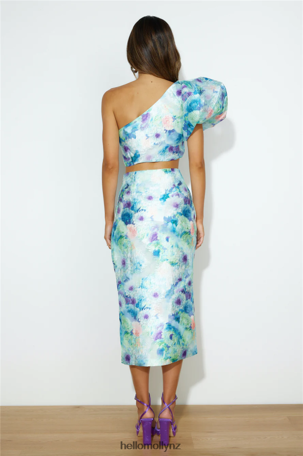 Hello Molly Painted View Crop Top Blue PBN8868868 Clothing