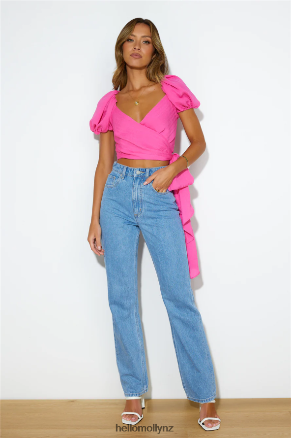 Hello Molly Puff Puff Crop Top Pink PBN8868842 Clothing