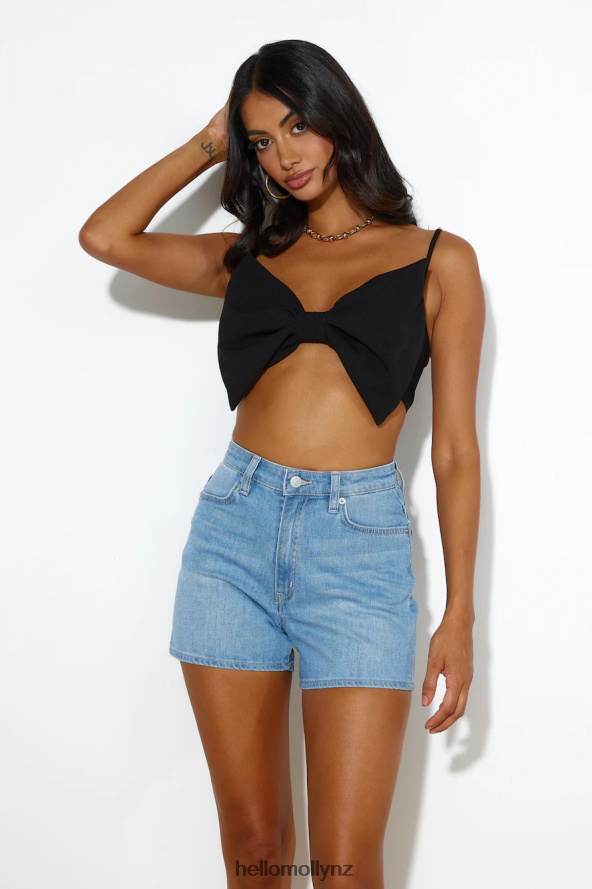 Hello Molly Details Crop Top Black PBN8868712 Clothing