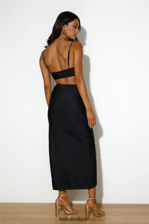 Hello Molly She's Got The Charm Crop Top Black PBN8868667 Clothing