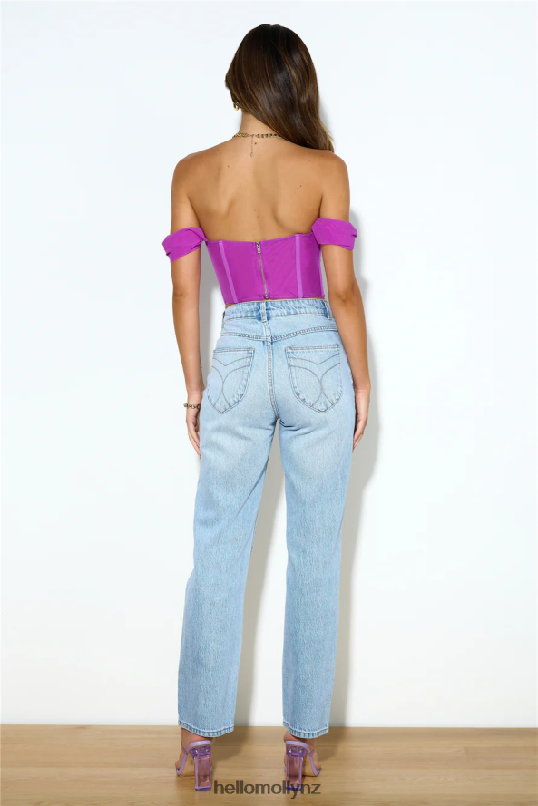 Hello Molly Snatched Up Crop Top Purple PBN8868817 Clothing