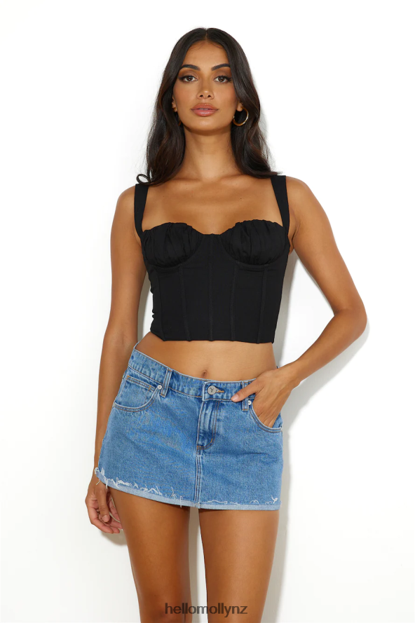 Hello Molly Super Stylish Crop Top Black PBN8868674 Clothing